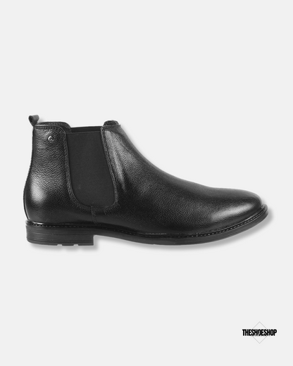 Metro Men Mid Top Block Heel Leather Chelsea Boots